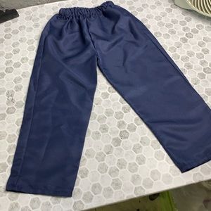 Polyester Small Pull On Navy Blue Stretch Pants